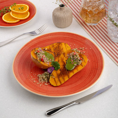 TWISTER-RED Premium Porcelain Prime Steak Plate