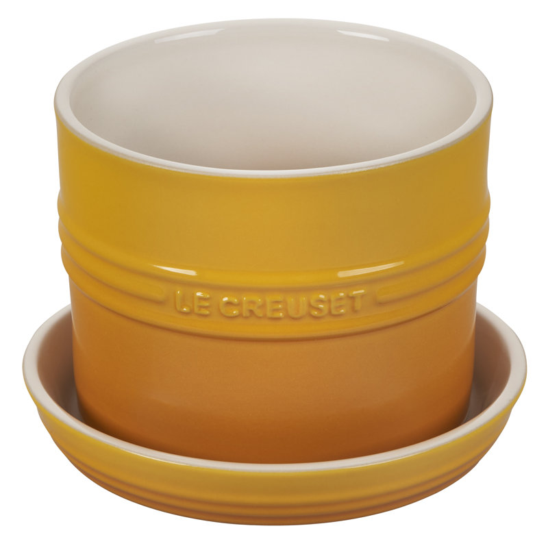 Enameled Stoneware Pot Planter, Nectar