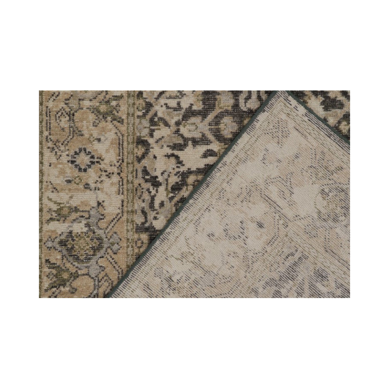Distressed Homage Hand Knotted Wool Geometric Area Rug, Runner 3' x 14'