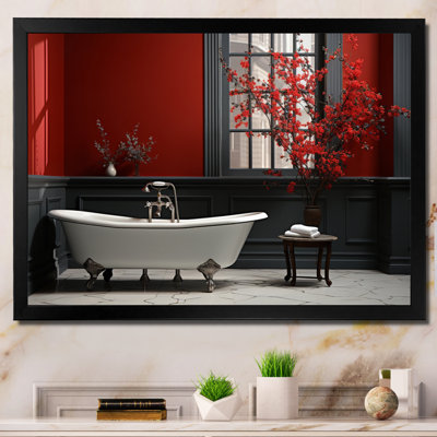 Red Modern Bathroom Charm V - Print