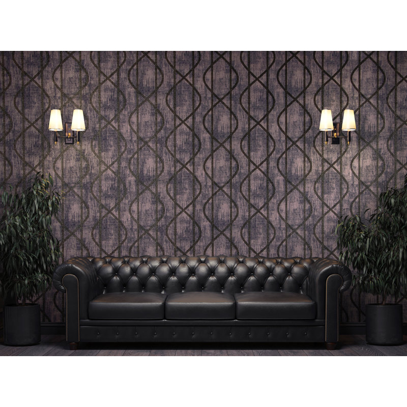 Universe Collection Saturn Glass Stone Geometric Lines Wallpaper Roll, Blue