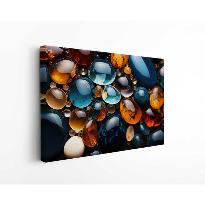 «Colorful Ocean Jasper Texture», reproduction d'art sur toile, H 40 po x l 60 po x P 1 po