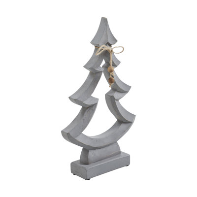 Jinglewood Distressed Grey Wooden Tree 13x8x2