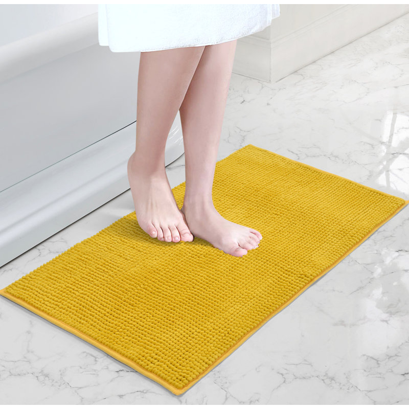 Busselton Shaggy Noodle Bath Mat 50x80, Ochre