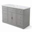 Meuble-lavabo simple de 122 cm (48 po) avec comptoir en surface solide intégré, armoire de rangement à 7 tiroirs, portes à fermeture amortie, style traditionnel autoportant-746310003