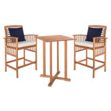 Kirsta 2 - Person Wood Patio Dining Set with Square Table , Cushions Included