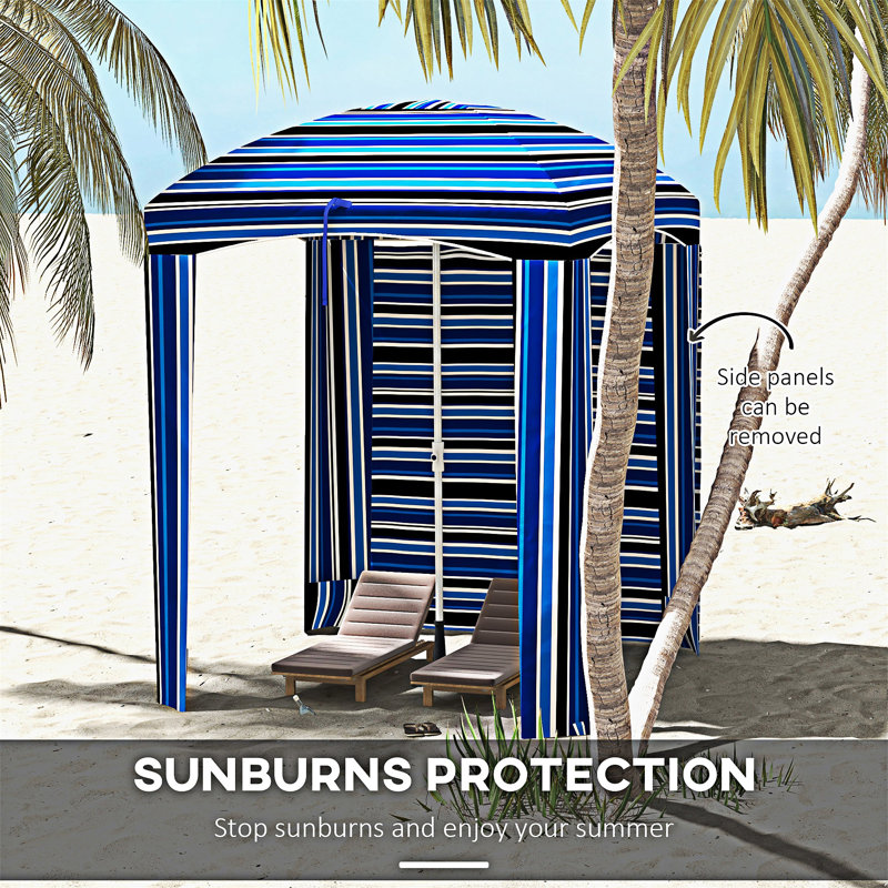 Cabanon d'extérieur portatif avec parasol Outsunny