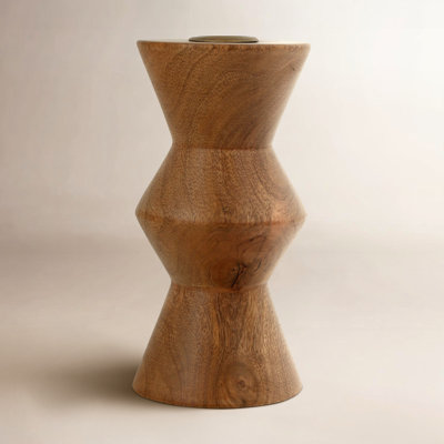 6" Wood Tabletop Candlestick