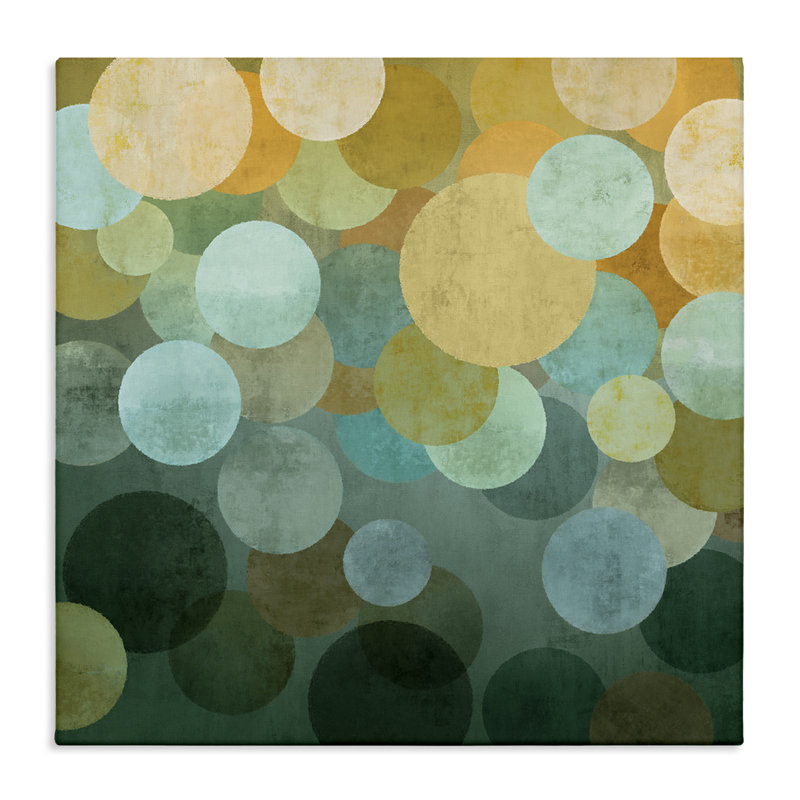 Art mural rond sur toile flottante à cercles superposés par Brent Nelson, H 24 po x l 24 po x P 1,5 po