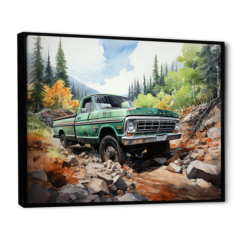 Camionnette Offroad Adventures III - impression, Cadre flottant noir, H 12 po x l 20 po x P 1 po