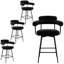 Tabouret de comptoir pivotant de 26,7 po avec dossier à oreilles incurvé et structure en métal Ansil-131199296