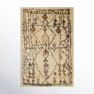 Semele Southwestern Hand Knotted Jute Brown/Beige Area Rug
