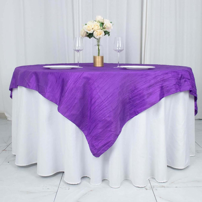 Nappe carrée de 72 po x 72 po, bleu sarcelle et accordéon, Mauve