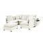 Canapé d'angle modulaire beige de 238 cm (93,7 po) avec rangement et housses de coussins confortables, idéal pour recevoir en appartement. Canapé moderne en forme de U, mobile et intégré, avec deux places assises. Couleur beige. Parfait pour regarder la télévision.