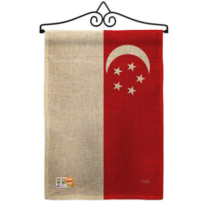 Double Sided 18.5'' H x 13'' W Burlap Flag Set