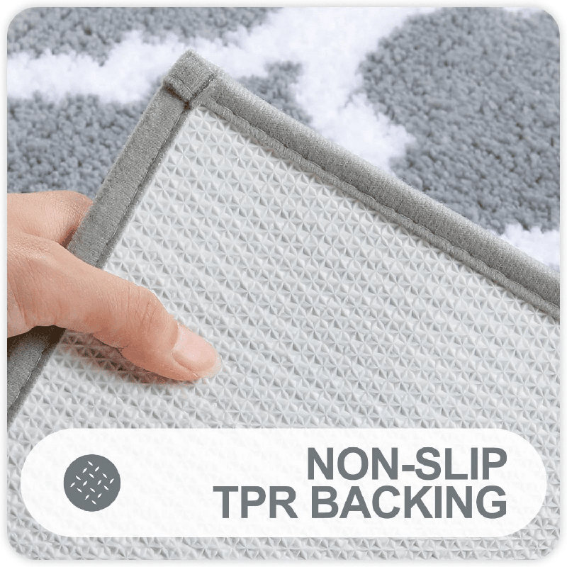 Charlana Microfiber / Microsuede Non-Slip Bath Rug, 20"W x 30''L & 20"W x 24"L, Gray