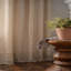 Rustic Floral  Semi Sheer Cotton Linen Blend  Drapes Curtain(2 Pieces)-786907934