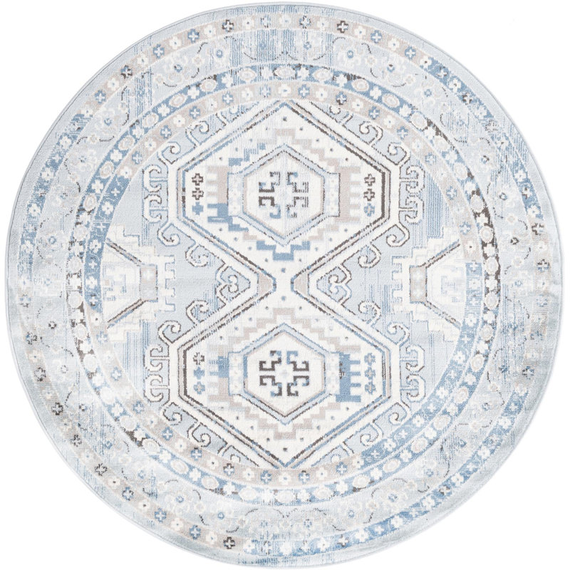 Abstract Indoor Rug, Round 5'3"