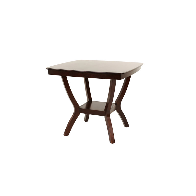 Solid Wood Counter Height Dining Table With Shelf - Modern Attraction