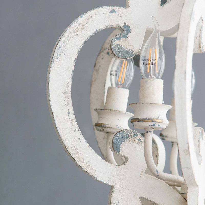 Cheree 6 - Light Novelty Chandelier, Antique Whitewashed