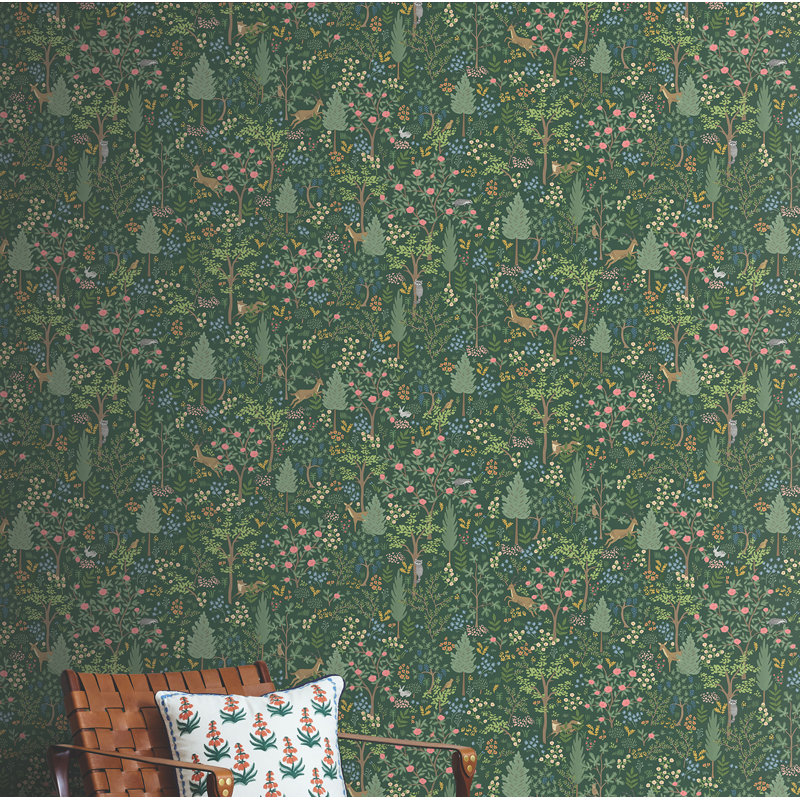 Papier peint adhésif Woodland, Vert