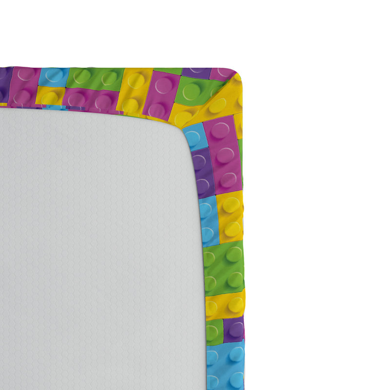 Microfiber Geometric Fitted Sheet, Queen Fitted Sheet