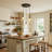 3-Light Cluster Pendant With Clear Glass Shade,Adjustable Length 