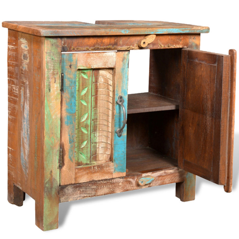 45cm W x 60cm H x 30cm D Solid Wood Back to Wall Toilet Unit