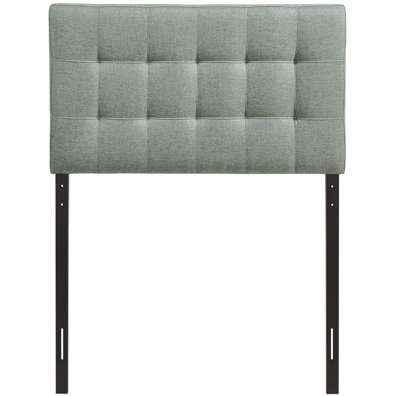 Lily Upholstered Fabric Headboard, Gray, Twin