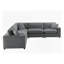 Canapé modulaire 5 pièces Caylie - gris anthracite-1839935251