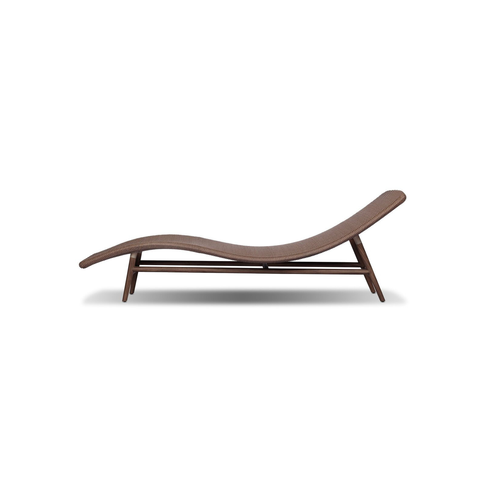 Janine 24'' Outdoor Teak Chaise Lounge, Stained Saddle Brown, Tanned Weave