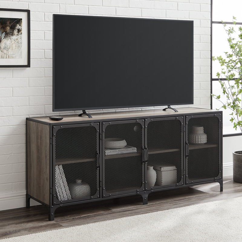 Munich 60" 4-Door TV Stand for TVs up to 65", Gray Wash