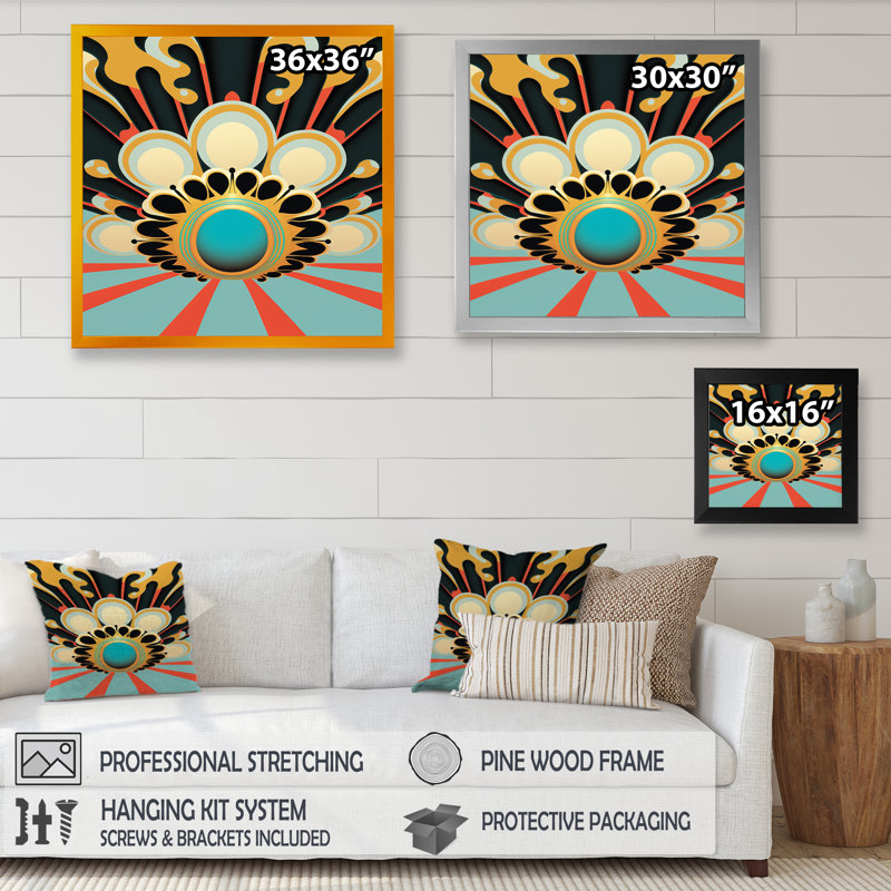 «Blue Moon Rising II», reproduction sur toile, Toile avec cadre photo noir, H 16 po x l 16 po x P 1 po