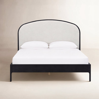 Seabrook Linen Upholstered Oak Bed