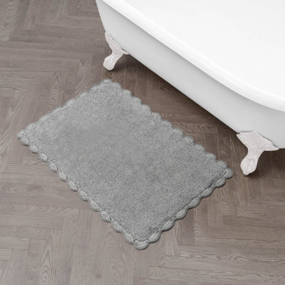 Laura Ashley Heathered Crochet Border Bath Rug 1-Piece