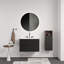 Meuble-lavabo moderne en noyer et noir avec lavabo en céramique, conception peu encombrante