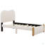 Lit plateforme simple tapissier avec pieds en bois