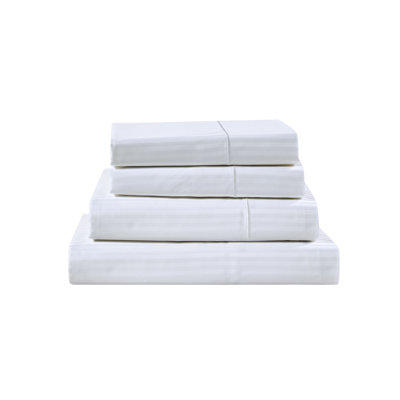 Bibb Home 1000 Thread Count Stripe Sheet Set - 100% Egyptian Cotton