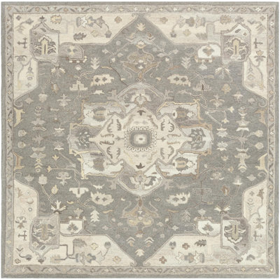 Burkholder Hand-Tufted Charcoal/Taupe Wool Rug