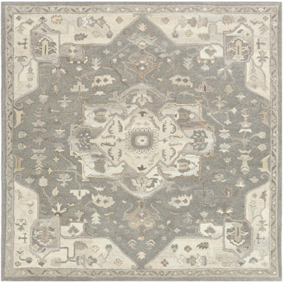 Burkholder Oriental Hand-Tufted Wool Charcoal/Taupe Area Rug