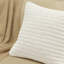 Striped White Square Throw Pillow Cover
