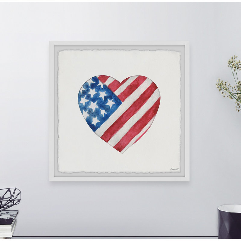 " Heart Shape Flag " Painting Print, 18" H x 18" W x 1.5" D