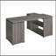 Bureau en L avec tiroirs et tablettes, gris vieilli, durable et peu encombrant pour les espaces de travail modernes