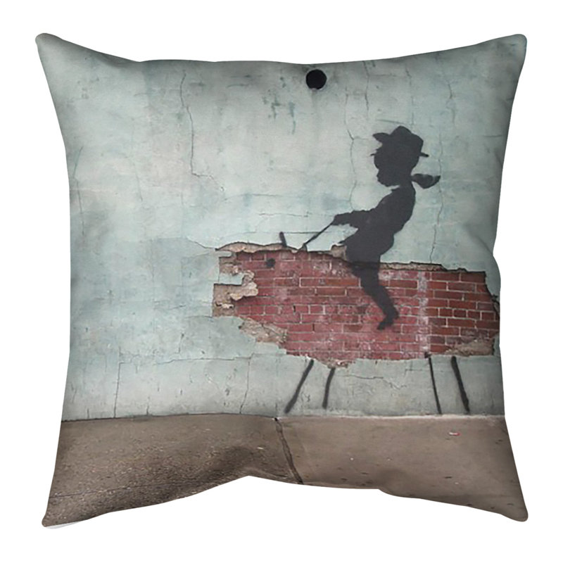 Reversible Throw Pillow, 20" x 20", Poly Twill