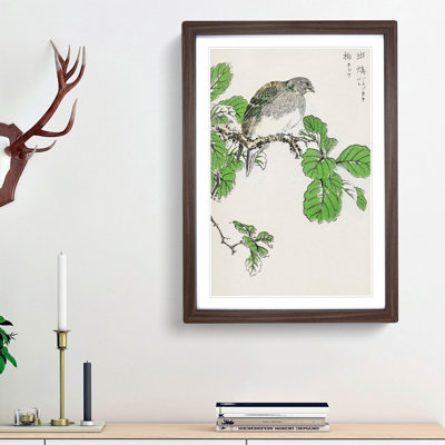 Barbary Dove and Oak Tree by Numata Kashu - Picture Frame Painting Print