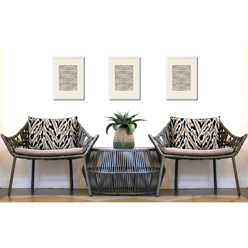 Oreiller réversible intérieur / extérieur à imprimé zébré Kenzi, 25x18, Beige