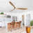 60 Inch Indoor Modern Ceiling Fan With 3 Color Dimmable 6 Speed Remote Control 3 Solid Wood Blade For Living Room