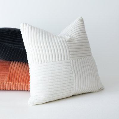  Housse de coussin en velours côtelé doux (ensemble de 2 coussins)