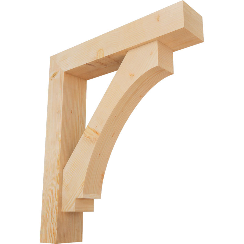 Support de bloc lisse l 7 1/2 po x P 38 po x H 44 po avec support décalé, sapin Douglas, 44 x 38
