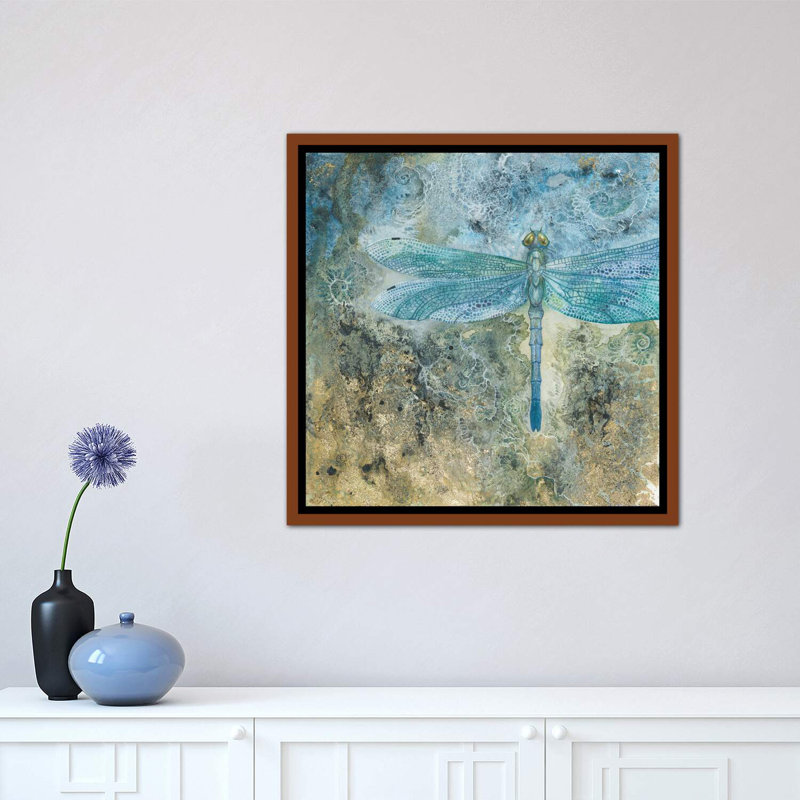 Dragonfly I par Stephanie Law - reproduction d'art, H 26 po x l 26 po x P 1,5 po, Toile avec cadre en bois classique
